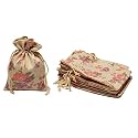 LifeKrafts Linen Pouches Christmas &amp; Party Gift Bag,Gifts Bags for Return Gifts Bags,Size-8 * 10 inches(20x25 cms) Purple Floral Pack of 10.
