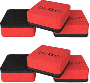 lifekrafts magnetic erasers red color size 5x5 cms-pack of 6great use for all type of magneticnon-magnetic white boards for classroom office home etc non-toxic eraser