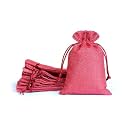 LifeKrafts Linen Jute Pouches | Pink | 10x10cm Pack of 10 | Adjustable Drawstring Bags for Return Gifts, Jewellery, Crafts, Parties, Favors, Weddings, Hampers, Packaging, Storage, Christmas, wedding gift bags