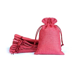 lifekrafts pink jute linen pouches christmas birthday and party favour bags potlis for functions baby showers candy bags size-175x20 cm pack of 70