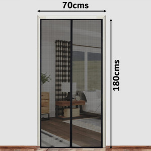 lifekrafts auto-closing magnetic door polyester washable adults mosquito net black-18070cms frame hung