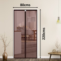 Lifekrafts Auto-Closing Magnetic Door Polyester Washable Adults Mosquito Net (Brown-220*80cms, Frame Hung)