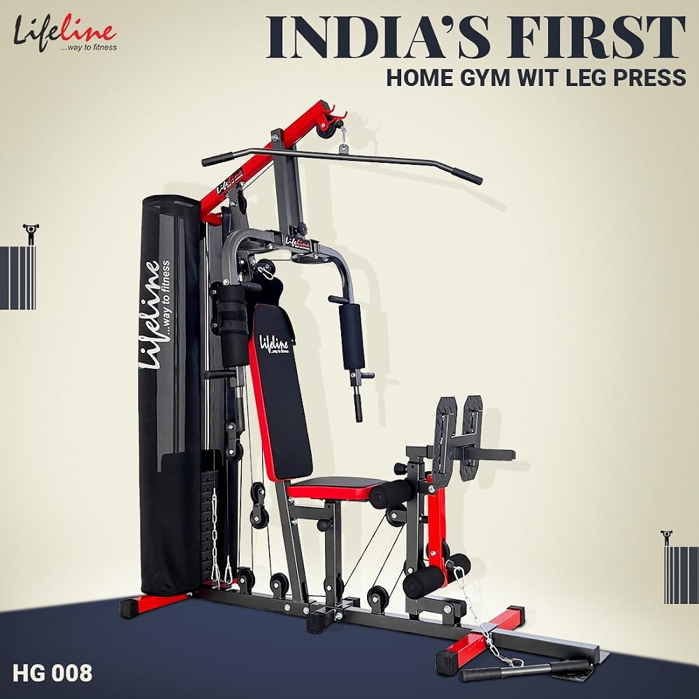 Llife Line Machine Lifeline Multi Home Gym Leg Press Machine HG 008 with Preacher Curl ...