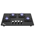 Lifelong 4 Burners Glass Top HobTop Ember With Toughened Glass|Multi Spark Ignition System (Black, 1 Year Manufacturer's Warranty, LLHT934)