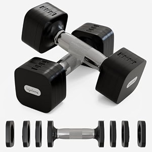 lifelong adjustable metal dumbbell pair 25kg each black  quick change weights with anti-slip handle for home workouts