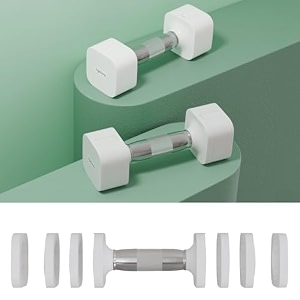 lifelong adjustable dumbbell pair 25kg each white  quick change weights with anti-slip handle for home workouts metal