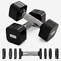 Lifelong Adjustable Metal Dumbbell Pair (2–5 kg Each, Black) – Quick Change Weights With Anti-Slip Handle For Home Workouts