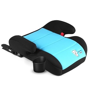 lifelong cuppy isofix booster car seat for kids with cup holder elevated seat for window view light weight amp washable fabric european safety standard easy install 3-12 yrs llccs031