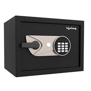 lifelong digital safe locker for home amp office 34l black  5mm sturdy metal door with electronic keypad amp handle  home security safe for jewellery money amp valuables  tijori box safe
