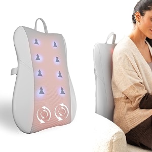 lifelong massager for back with heat  full back massager with sl tracker amp 3d shiatsu massage for back pain with deep tissue massage  kneading back massage auto shut- off function with spot massage grey llm1180
