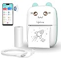 Lifelong Mini Thermal Printer | Portable & Inkless | Support Bluetooth | Wireless Mobile Printing for Android & iOS | Photo Printing | Black & White Sticker & Mini Pocket Printer for Kids (LLEMP09)