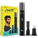 Lifelong 3-in-1 Nose, Ear &amp; Eyebrow Hair Remover &amp; Trimmer for Man &amp; Women | 2 Easy to Wash Heads | Type-C Rechargeable Portable Painless Dual Edges Blades, 1.5Hr Runtime, LED Display, Corded Use