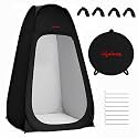 Lifelong Polyester Pop Up Tent for Camping - Dress Changing with Portable Foldable Cloth Outdoor Bathroom Tent, Camp Toilet Rain Shelter, Height 7Ft-(Black 1 Person)