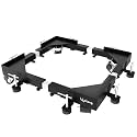 Lifelong Adjustable Washing Machine Stand with Wheels, Heavy Duty Steel Trolley for 5 Kg to 12 Kg Top Load & Front Load Washing Machines | Fridge & Air Cooler Stand | 180 Kg Capacity | Anti Vibration Pads | Black