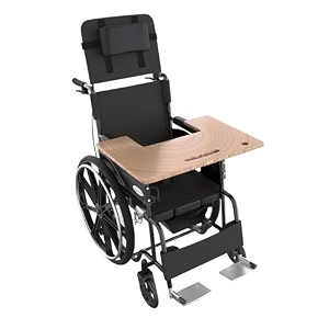 lifelong commode wheelchair for old age amp adults  foldable wheelchair with safety belt  90-180 degree reclining mobility chair with backrest amp armrest  up to 125 kg weight capacity