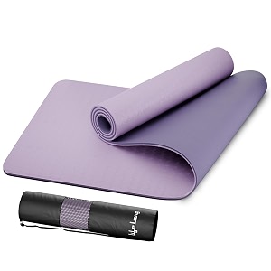 lifelong yoga mat for men amp women  6mm thick tpe cushioning  non-toxic amp sweat-resistant  lightweight amp portable with carry bag  home amp studio workout mat  made in india lavender amp purple