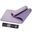 Lifelong Yoga Mat for Men &amp; Women | 6mm Thick TPE Cushioning | Non-Toxic &amp; Sweat-Resistant | Lightweight &amp; Portable with Carry Bag | Home &amp; Studio Workout Mat | Made in India (Lavender &amp; Purple)