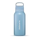 LifeStraw Go Series Insulated Steel Water Filter Bottle, 1 L, Icelandic Blue