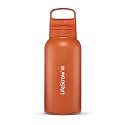 LifeStraw Go Series Insulated Steel Water Filter Bottle, 1 L, Kyoto Orange