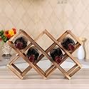 Lifestyle Foldable Wooden Wine Rack Organizer Display Shelf, 45 X 31 X 12cm, Capacity 10 Bottle (Brown)