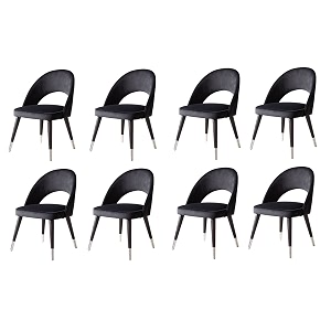 lsgf open back dining chair solid sagwan wooden frame with brushed brass foot caps dining chair for dining room 8 chairs black