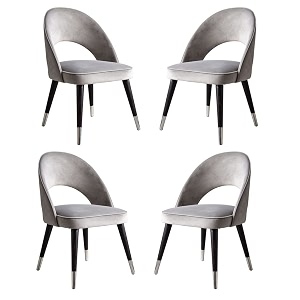 lsgf open back dining chair solid sagwan wooden frame with brushed brass foot caps dining chair for dining room 4 chairs grey