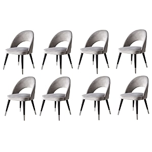 lsgf open back dining chair solid sagwan wooden frame with brushed brass foot caps dining chair for dining room 8 chairs grey