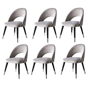 lsgf open back dining chair solid sagwan wooden frame with brushed brass foot caps dining chair for dining room 6 chairs grey