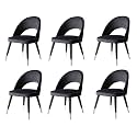 LSGF Open Back Dining Chair Solid Sagwan Wooden Frame with Brushed Brass Foot caps Dining Chair for Dining Room (2 Chairs, Grey)