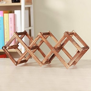 lifestyle healpmate foldable wooden wine rack organizer display shelf capacity 5 bottle 5 wine