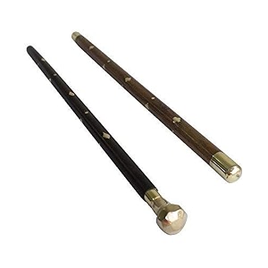 wooden walking stick sheesham wood with brass handle-24 inch natural 1