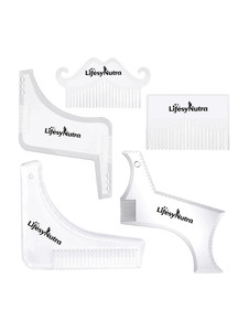 lifesy nutra beard shaper tool shaping scale template tool set with ultra-slim pocket comb