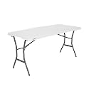 Lifetime 5 Feet Rectangular Foldable Study Table | Multipurpose Fold-in-Half Utility Table with Carry Handle | Portable Folding Table for Home, Office & Outdoor Use | Durable Heavy-Duty Construction