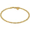 LIFETIME JEWELRY Gold Anklets for Women - Diamond Cut Star Flat Link Ankle Bracelet - 24k Real Gold Plated - Made in USA with Lifetime Replacement