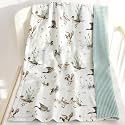 LifeTree Waffle Baby Blankets, Muslin Swaddle Blanket for Boys Girls, 2 Layers Crib Stroller Receiving Blankets with Muslin Front and Waffle Backing Infant Newborn Mallard Duck