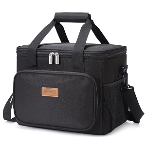 lifewit 15l 24 cans insulated lunch bag cooler bag for lunchworkschoolbeachpicnic black