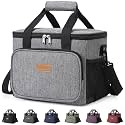 Lifewit 24-Can Large Cooler Bag Insulated Lunch Bag, Soft Cooler Bag for Beach/Picnic/Camping/BBQ, Grey