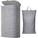 Lifewit Slim Laundry Basket with Lid and Removable Bag, 65L, Gray