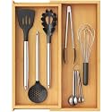 Lifewit Bamboo Kitchen Drawer Organizer Cooking Utensil