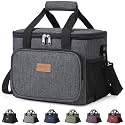 Lifewit Large Insulated Lunch Bag Soft Cooler Tote, Dark Gray 15L