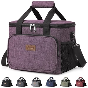 lifewit large lunch bag insulated lunch box soft cooler cooling tote for adult men womenpurple 14-can 15l