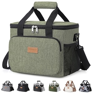 lifewit large lunch bag insulated lunch box soft cooler cooling tote for adult men women dark green 12-can 85l