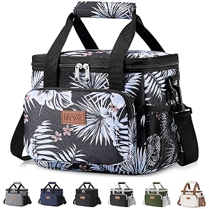 lifewit medium lunch bag insulated lunch box soft cooler cooling tote for adult men women flower 12-can 85l