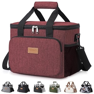 lifewit medium lunch bag insulated lunch box soft cooler cooling tote for adult men women burgundy 12-can 85l