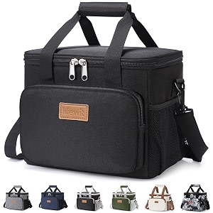 lifewit medium lunch bag insulated lunch box soft cooler cooling tote for adult men women black 12-can 9l