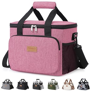 lifewit medium lunch bag insulated lunch box soft cooler cooling tote for adult men women pink 12-can 85l