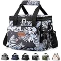 Lifewit Medium Lunch Bag Insulated Lunch Box Soft Cooler Cooling Tote for Adult Men Women, Flower 12-Can (8.5L)