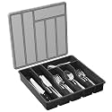 Lifewit Silverware Organizer with Lid, Covered Utensil Tray, 12.6x11.8