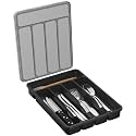 Lifewit Silverware Organizer with Lid, Covered Utensil Tray, 9.5x12.7