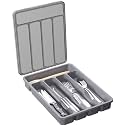 Lifewit Silverware Organizer with Lid, Covered Utensil Tray, 9.5x12.7